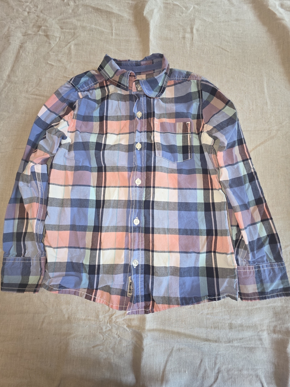 OshKosh B'gosh Pastel Plaid Button-Down Shirt - Blue & Pink